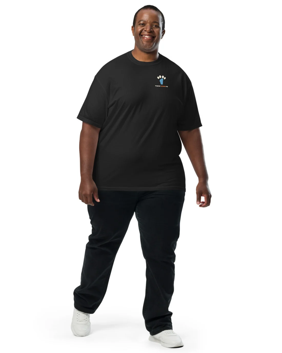 The front of the Dog on Duty tee, with the Tahoe Bark Co. logo at the heart.