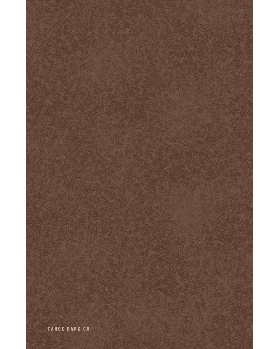 Coat Match in Chocolate as it prints: a chocolate Labrador's coat drawn hair by hair in deep brown tones across the whole blanket, with TAHOE BARK CO. small in a paler brown tone near one corner