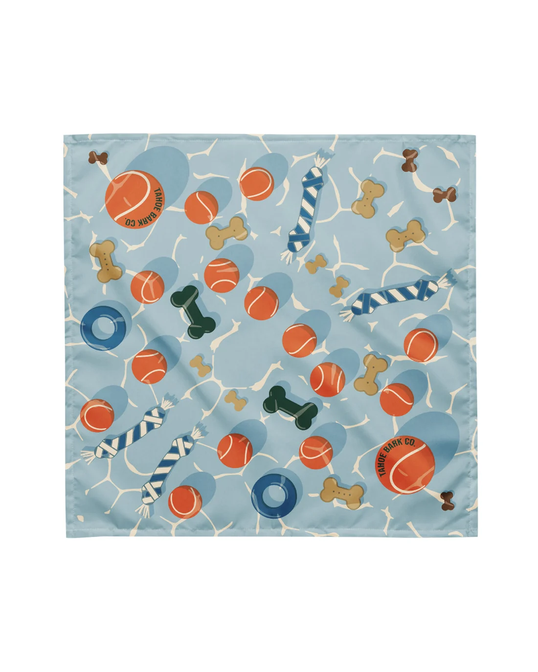 The Shallows design on a bandana, laid flat.